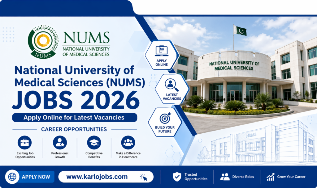 National University of Medical Sciences NUMS Jobs 2026 – Apply Online for Latest Vacancies | Career Opportunities