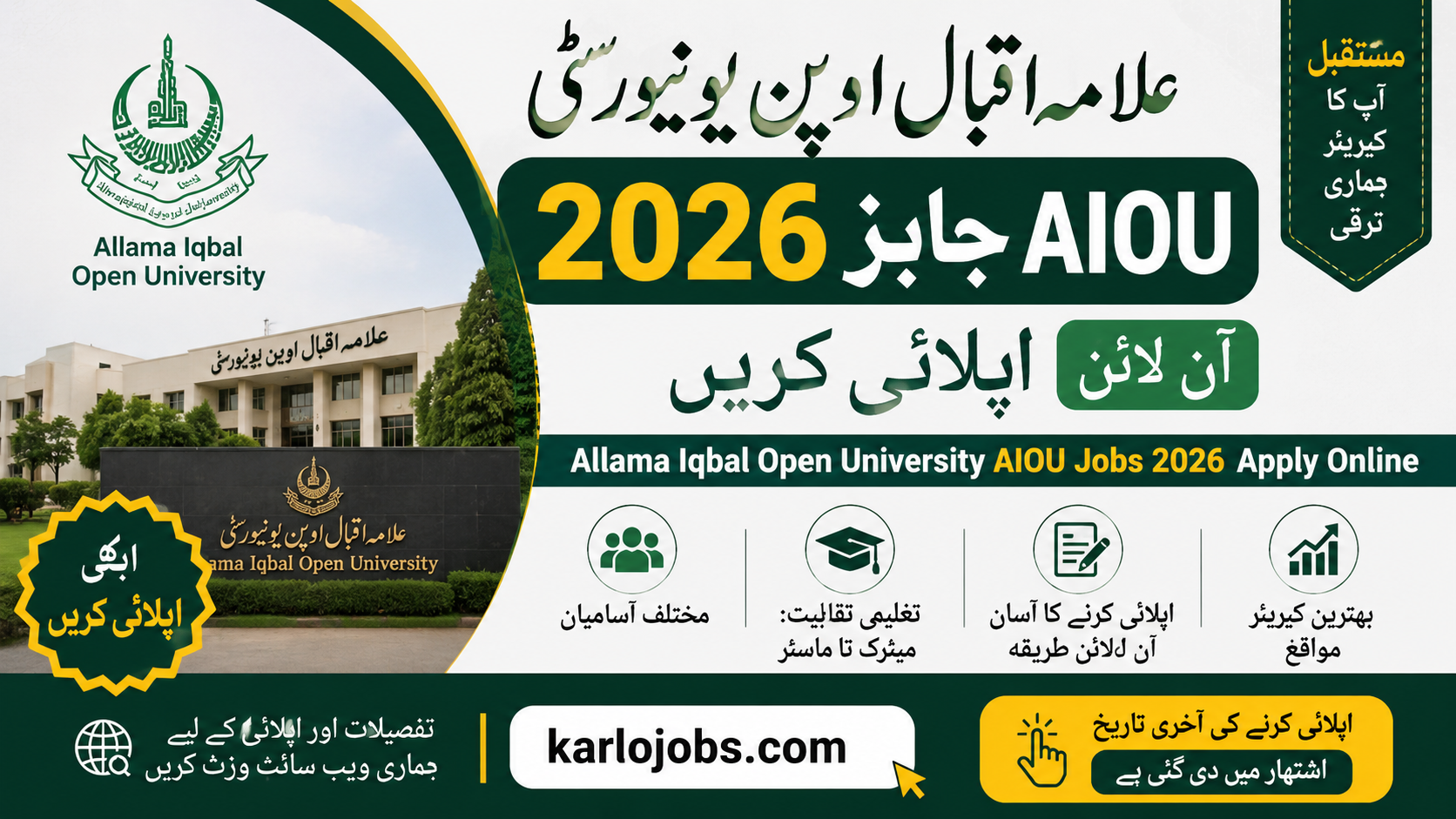 AIOU Jobs 2026 | Allama Iqbal Open University Careers Apply Online